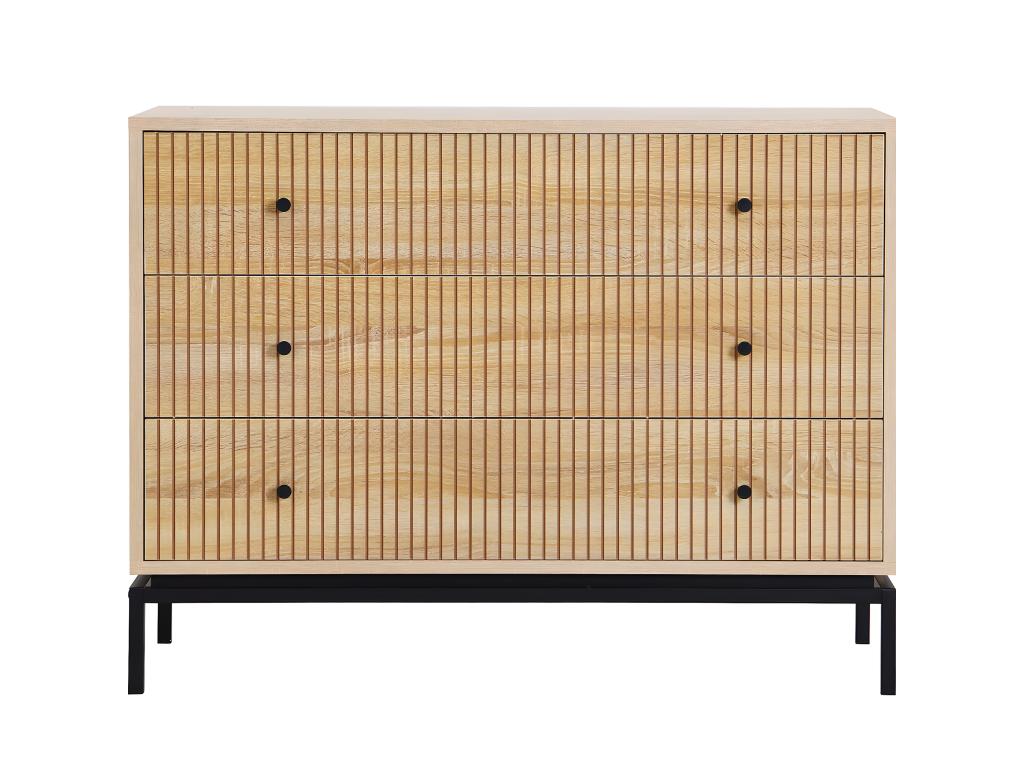 3-drawer chest with wood effect, 105 cm - Zensova HGJQ17754