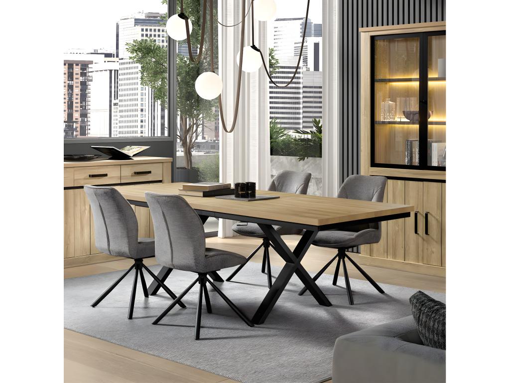 Zensova - Extendable Table 190/250 Wood Look French Zensova Metal Legs Zensova LYHH31439