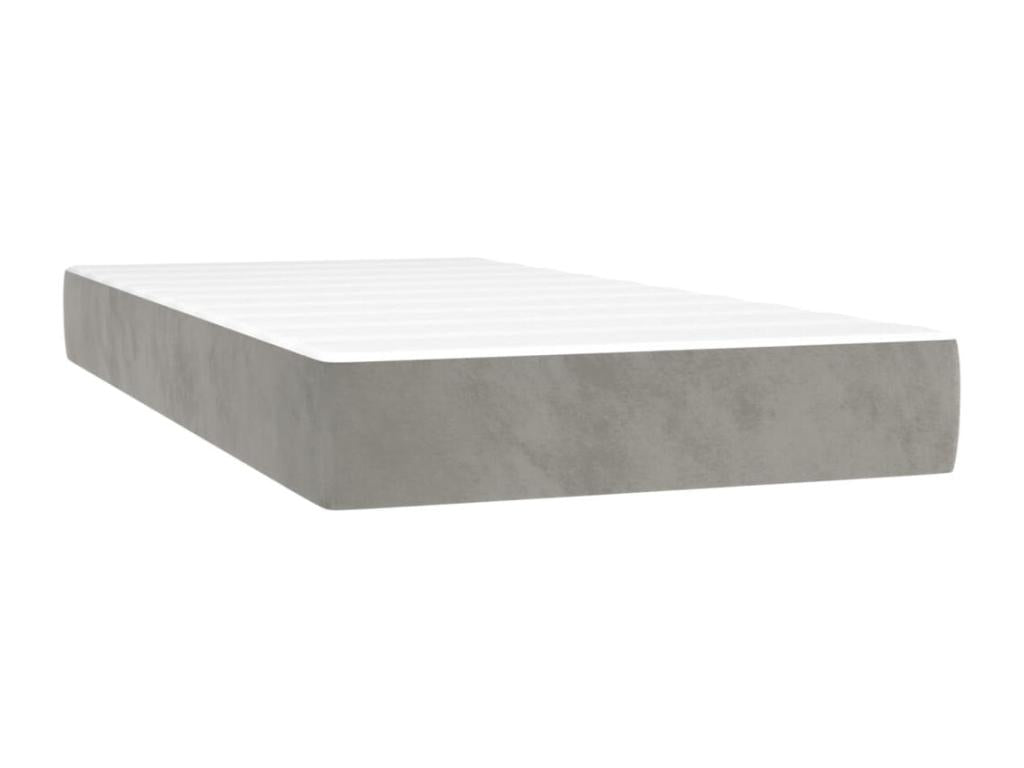Zensova bed with mattress and LED, light grey, 90x190 cm, UDHH79873