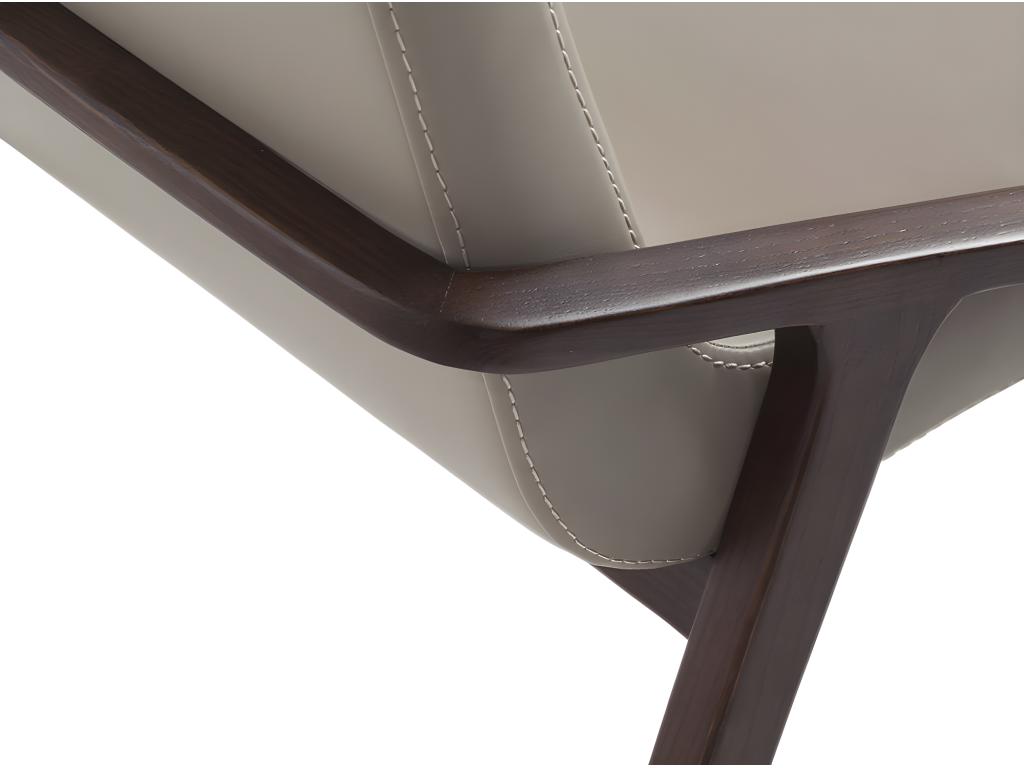 Lumenao Ash Wood and Faux Leather Chair - Set of 2 - Lumenao 68 Dark Blue IKLW14432