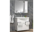 Lumenao 3-piece bathroom vanity unit with sink, drawers, and hinged doors, white, NNNJ57225