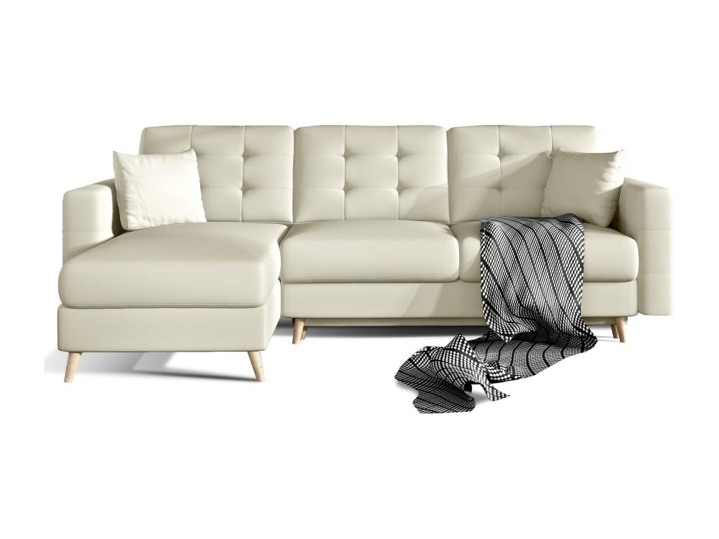 Zensova 250cm Reversible and Convertible Corner Sofa in Light Beige Faux Leather ECLT76287