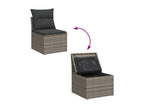 6-piece garden furniture set with grey resin wicker cushions BFBU43965