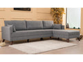 Lumenao 5-seater right-hand corner sofa in grey fabric, 275cm, ESXO43936