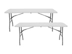 Pack of 2 Folding Tables 240cm Rectangular White Zensova Catering VQNI78610
