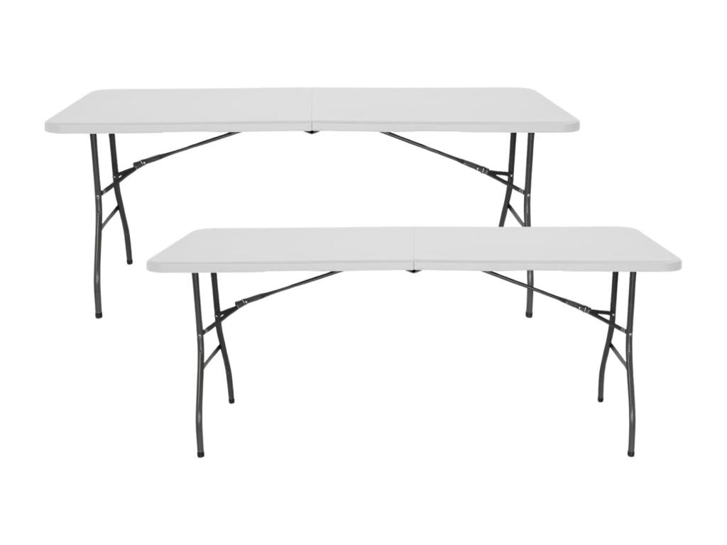 Pack of 2 Folding Tables 240cm Rectangular White Zensova Catering VQNI78610