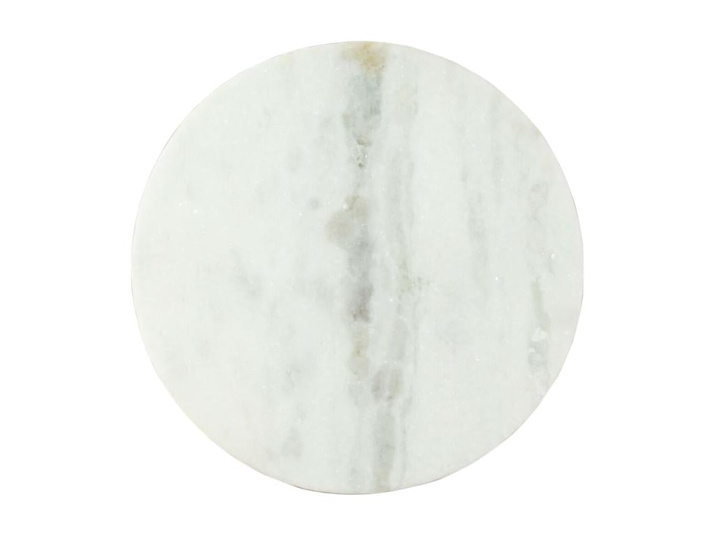 Coffee table, white and black, 50 cm, solid genuine marble, IJOK95294