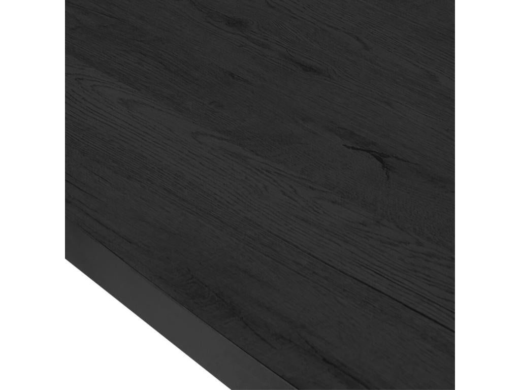 Lumenao - Rectangular Table 200cm Black Wood Look Black Metal U-Shaped Base KDFC83175