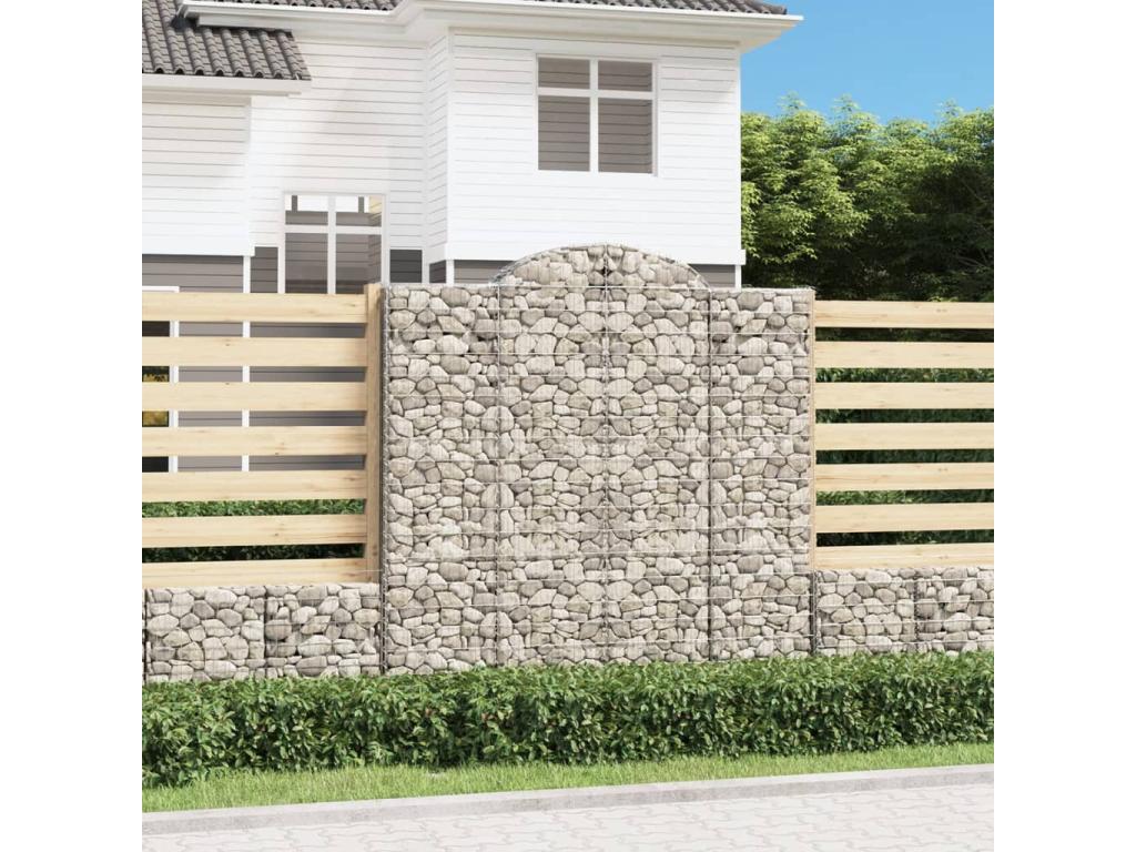 Arched gabion baskets, 2 pcs, 200x50x200-220, galvanized iron FKCK35796