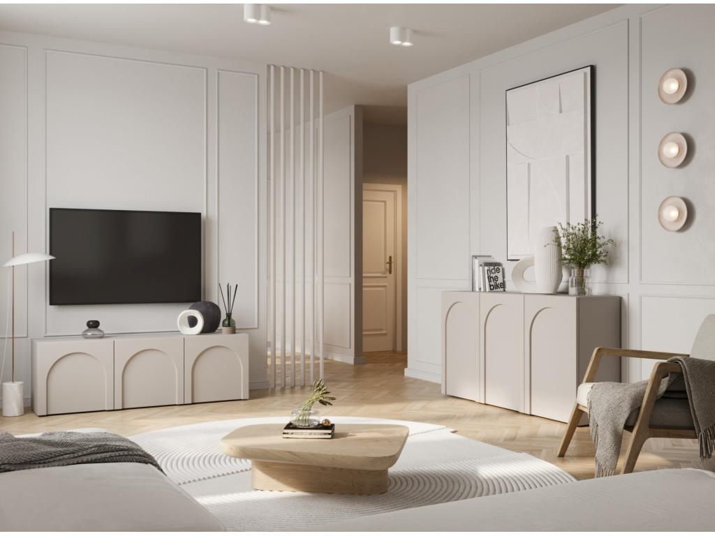 3-Door TV Stand - 150 cm - Beige - Lumenao EHQZ79385