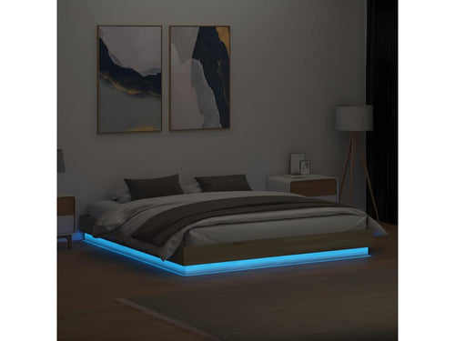 Zensova oak bed frame with LED lighting (mattress not included) 200x200 cm GQVJ97462