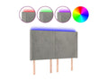 Light Grey LED Headboard 147x16x118/128 cm Velvet SMKM04926