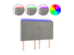 Light Grey LED Headboard 147x16x118/128 cm Velvet SMKM04926