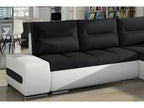 Zensova luxury corner sofa bed in white faux leather, 5-seater, right-hand corner as seen from the front - Zensova RNVO29769