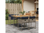 5-piece garden dining set with grey resin wicker cushions YRZO54662