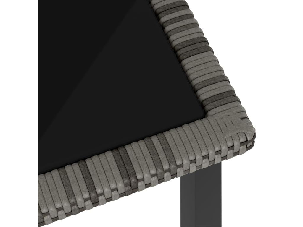 5-piece garden dining set, woven resin, grey, PJXW77782