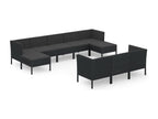 10-piece garden furniture set with cushions, Zensova 43 KDQY92879 wicker resin