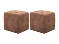 2-Piece Brown Bedside Tables 30x30x30 cm Faux Suede Leather RCNZ13343