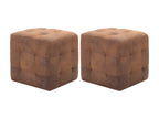 2-Piece Brown Bedside Tables 30x30x30 cm Faux Suede Leather RCNZ13343