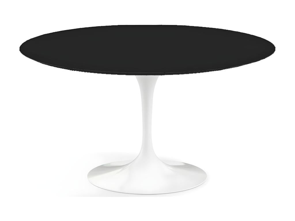 Round tulip table - Matte black top - Diameter 150 cm - Matte white base RYMF99680