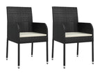 3-piece garden dining set with cushions, black RNAB56959