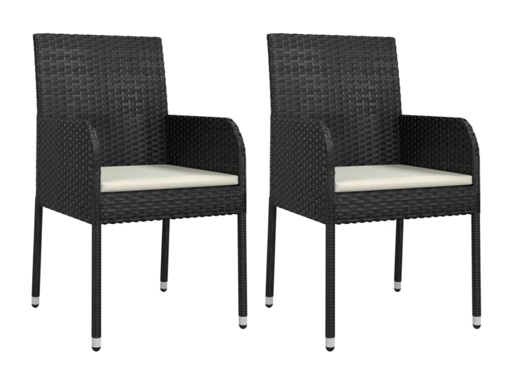 3-piece garden dining set with cushions, black RNAB56959