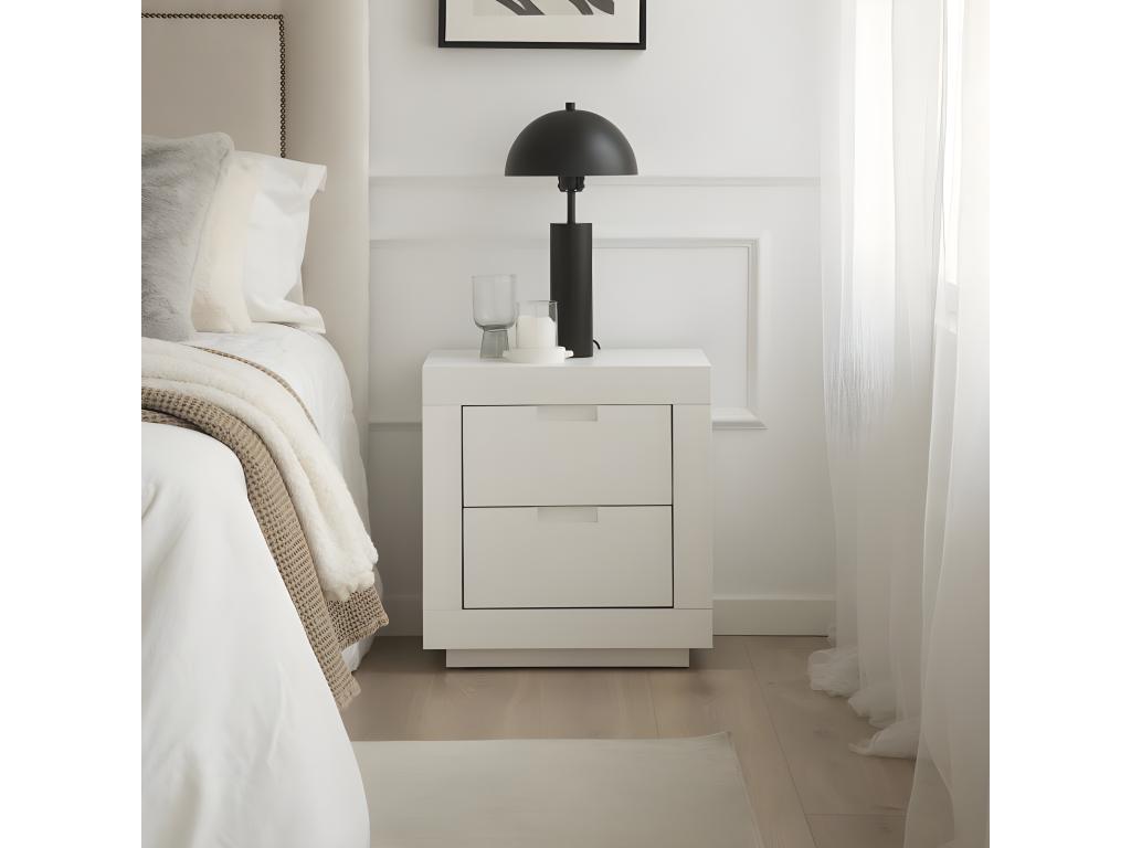 White solid wood bedside table 52x55 ZHLM54250