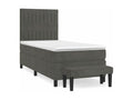 Lumenao bed base and mattress, Dark Grey 90x200 Velvet BZZK43808