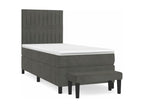 Lumenao bed base and mattress, Dark Grey 90x200 Velvet BZZK43808
