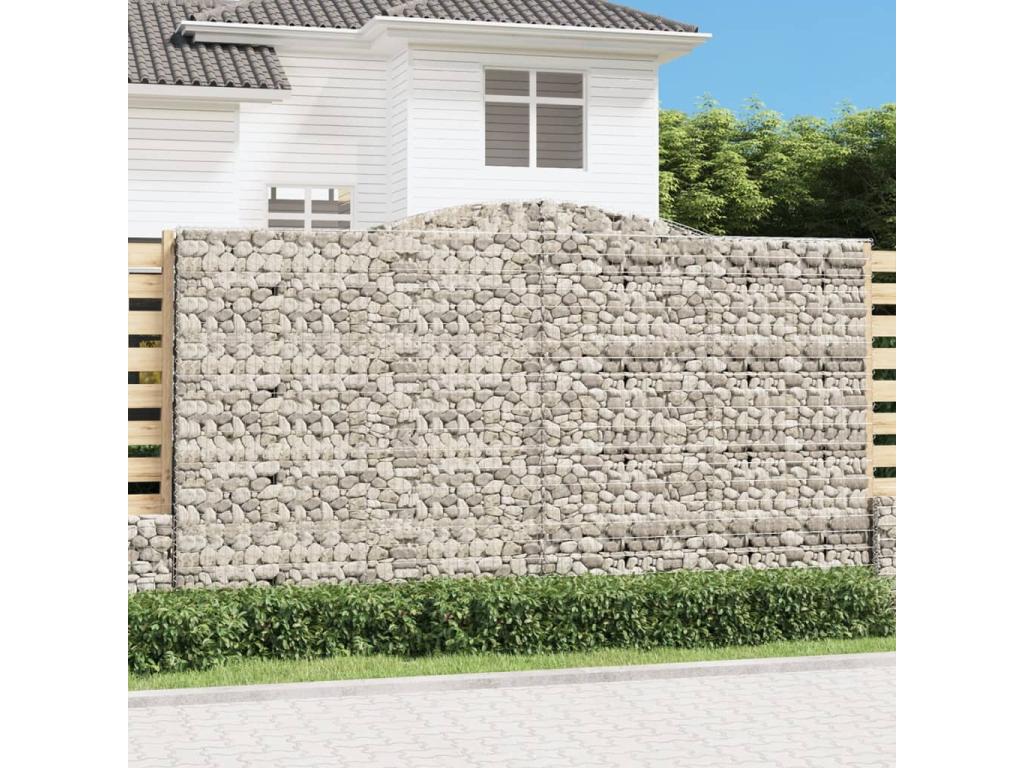 Arched gabion baskets, 3 pcs, 400x50x220-240 mm, galvanized iron, WIKY95368