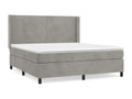 Upholstered bed base and mattress, light grey, 160x200cm, velvet, YKZC15819
