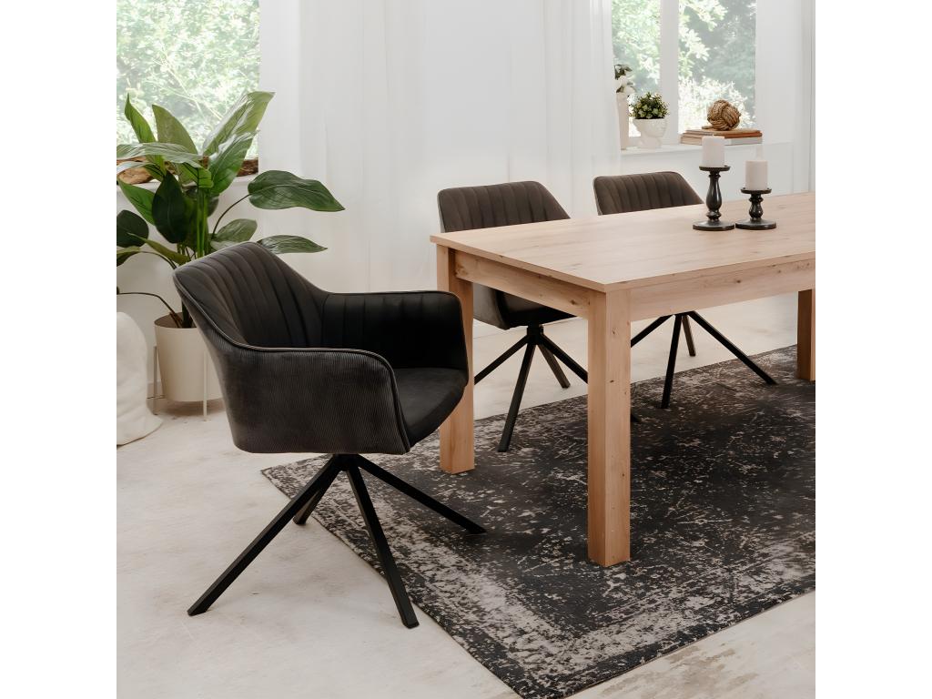 Set of 2 Anthracite Chairs with Black Legs, 60 cm Wide - Zensova GOAR19224