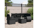 6-piece garden furniture set with cushions, black woven resin ZGPL63252