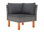 6-piece garden furniture set with cushions, Grey woven resin, 33 TAEY32647