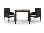 3-piece garden dining set with cushions, black RNAB56959