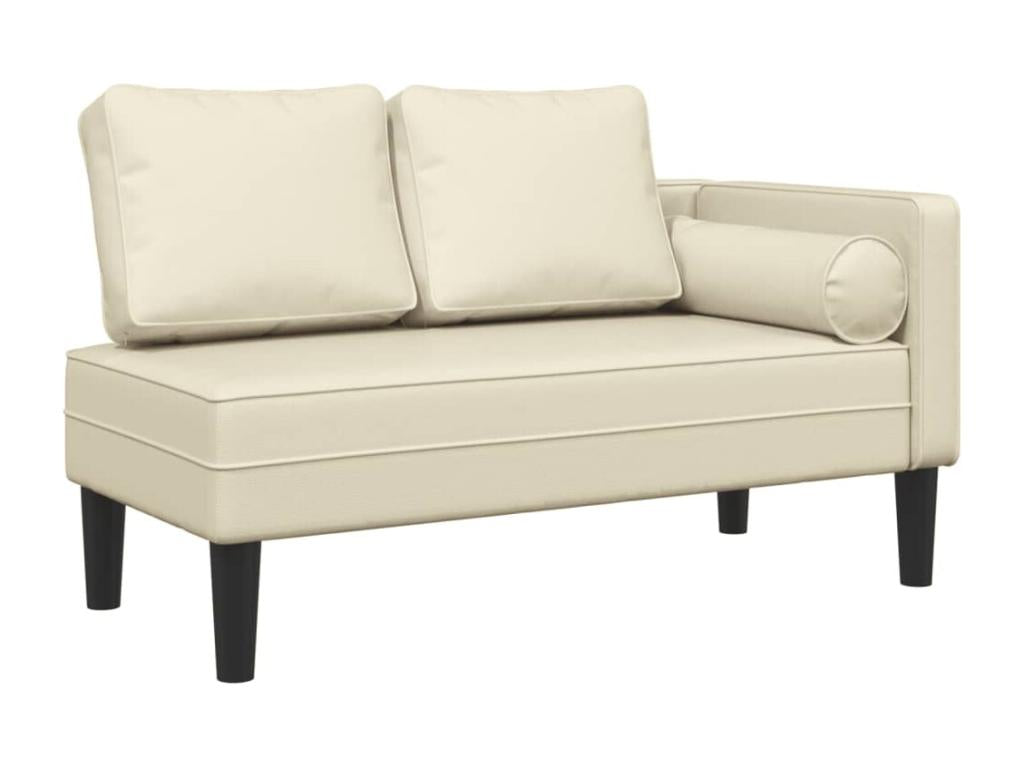 Lumenao - Chaise longue with cream faux leather cushions SVUQ27742