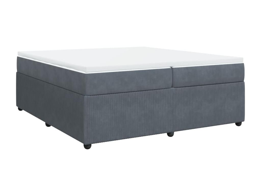 Zensova bed and mattress, dark grey, 200x200cm, velvet, NRPM43627