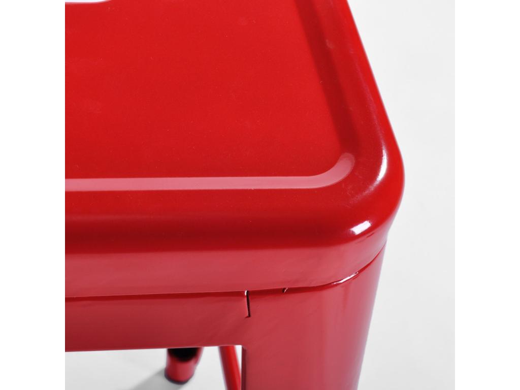 Glossy red industrial-style bar stool - Height 66 cm QVRA68963