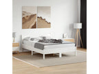 Bed frame without white mattress 140x190 cm solid pine wood QLJN77794