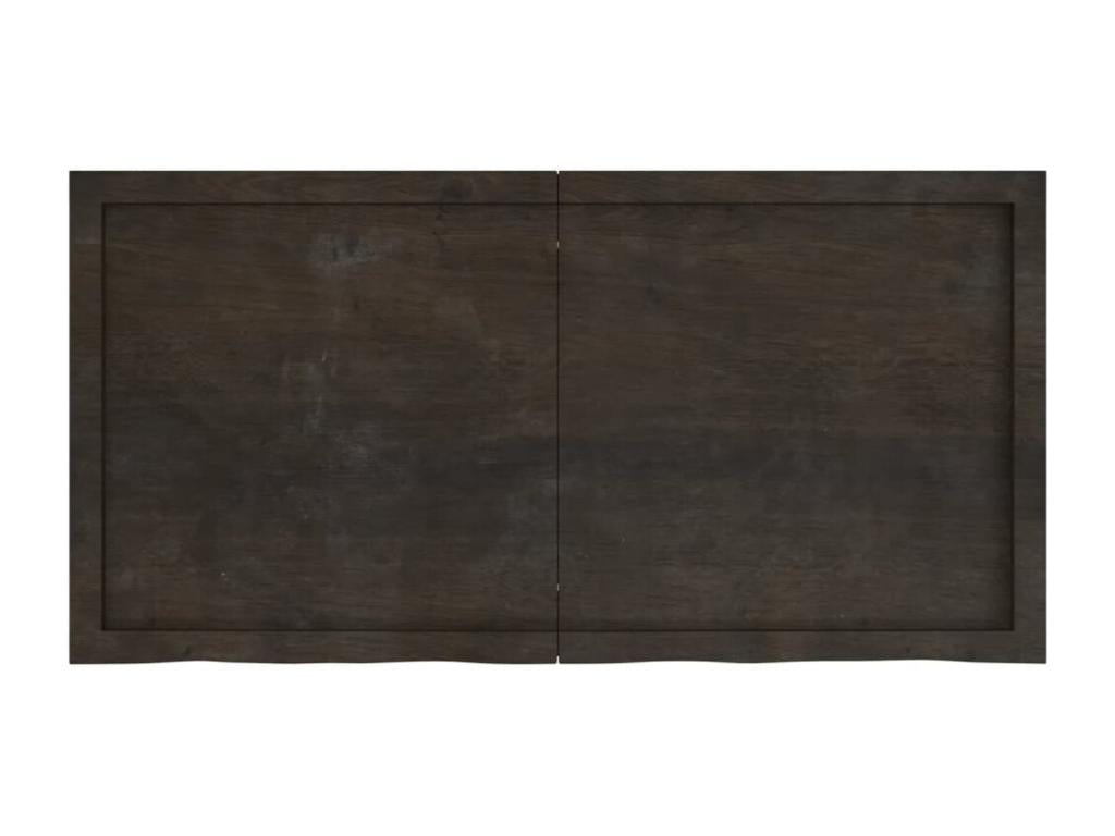 Dark brown wall shelf, solid treated oak wood RCOL63717