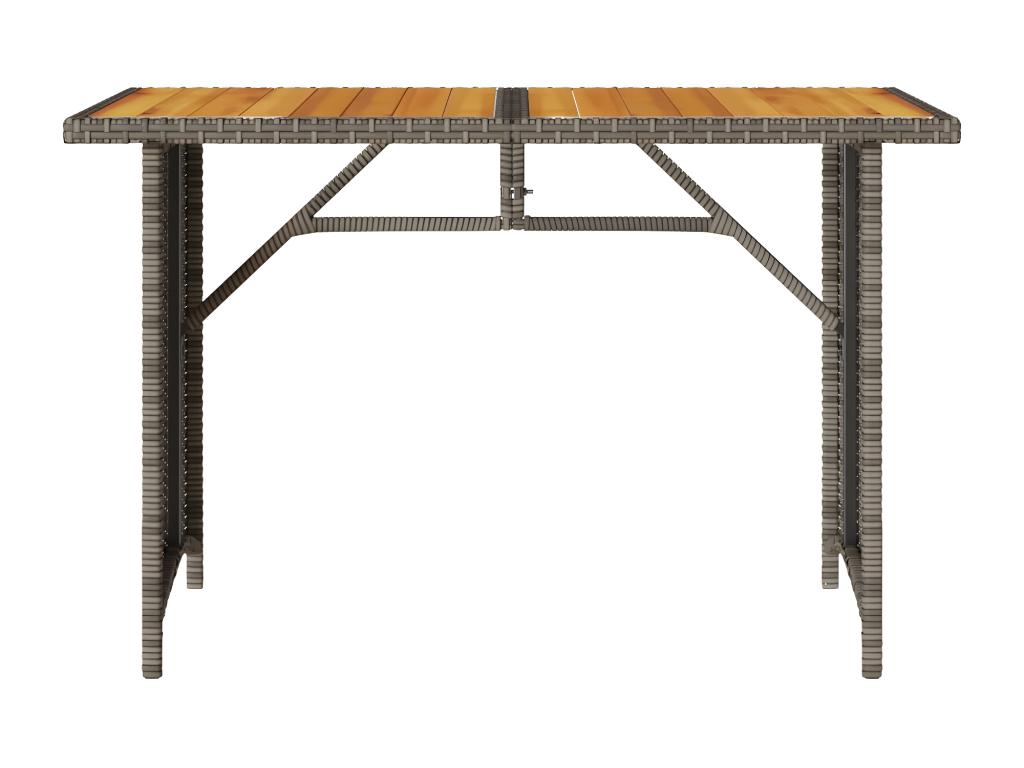 Lumenao - Garden table with grey wooden top 110x68x70 cm rattan RAMW16703