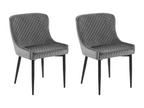 Set of 2 Lumenao Grey Velvet Dining Chairs SERP32892