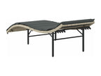 Set of 2 sun loungers and light grey woven resin cushions ZPPE76520
