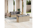 7-piece beige resin wicker garden furniture set with cushions UCKN19574