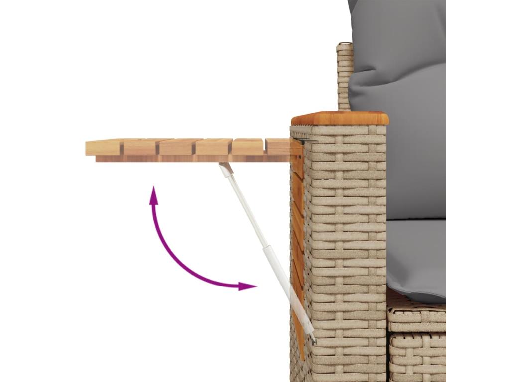 6-piece garden furniture set with cushions, beige woven resin KBVG15753