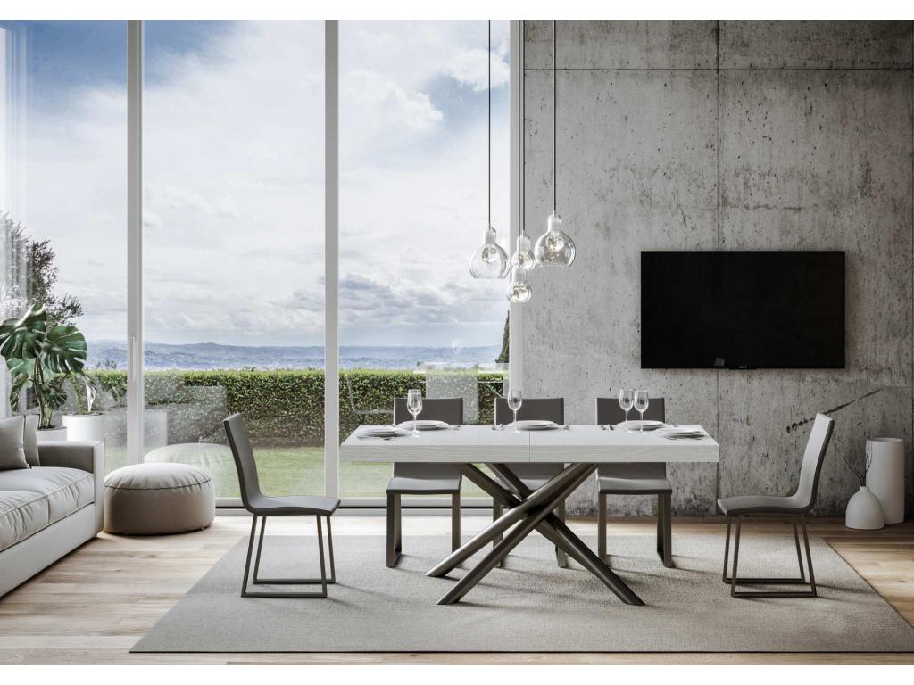 Zensova Extendable Table 90x180/440 cm White Ash with Anthracite Frame CKAZ00805