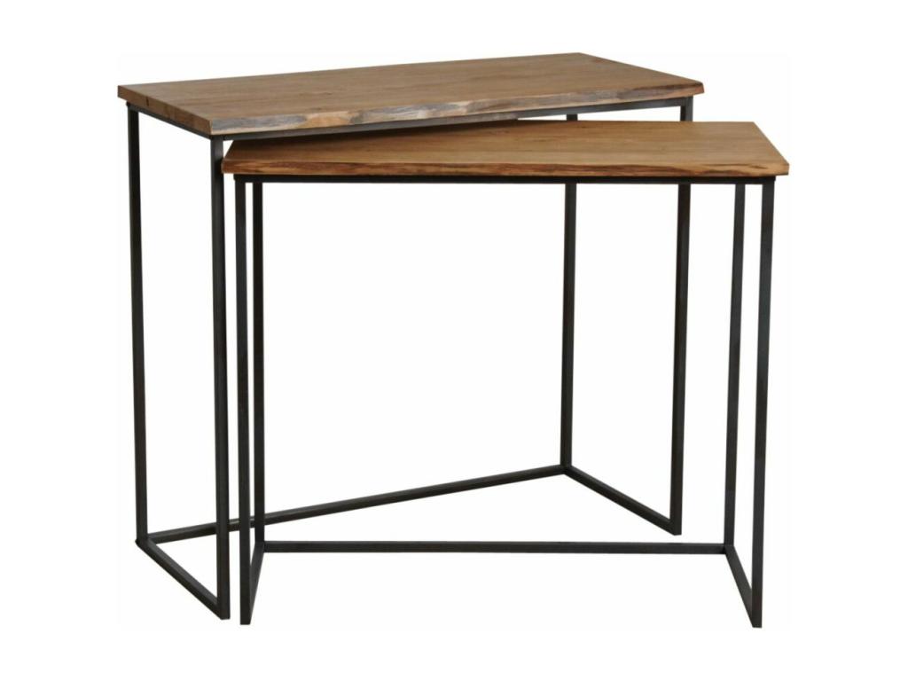 Ventoriq Wood and Metal Consoles, Set of 2 ILIZ56916