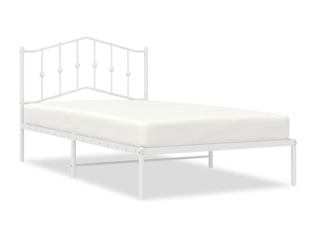Metal bed frame with white headboard 107x203 PTKH03582