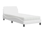 Bed with white mattress 90x190 cm faux leather RJHW91658