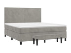 Zensova upholstered bed and light grey mattress 160x200cm Velvet NIZW44270
